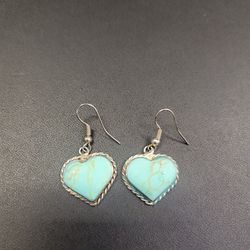 Sterling Silver Turquoise Hearts