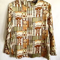 VTG ANN MAY 80's Elegant Long Sleeve  100% Silk Blouse Sz Small NWOT