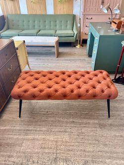 New Bench / Tufted Rust Upholstery!