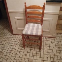 Wood And Wicker Accent Chair With Cushion 