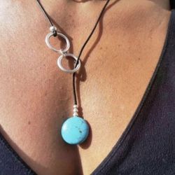 Black Necklace With Turquoise Detail 