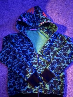 A Bathing Ape Hoodie Camouflage Full Zip Up Hoodie Men’s Size M