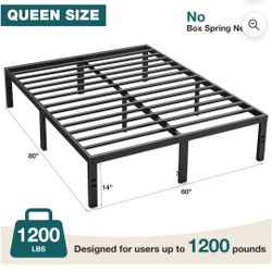 Queen Bed Frame , Heavy Duty Metal, With Storage  Under Frame