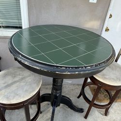 Tile Table With 2 Bar Stools