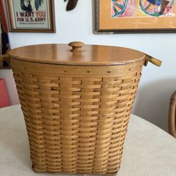 2000 Longaberger Waste Basket With Lid 