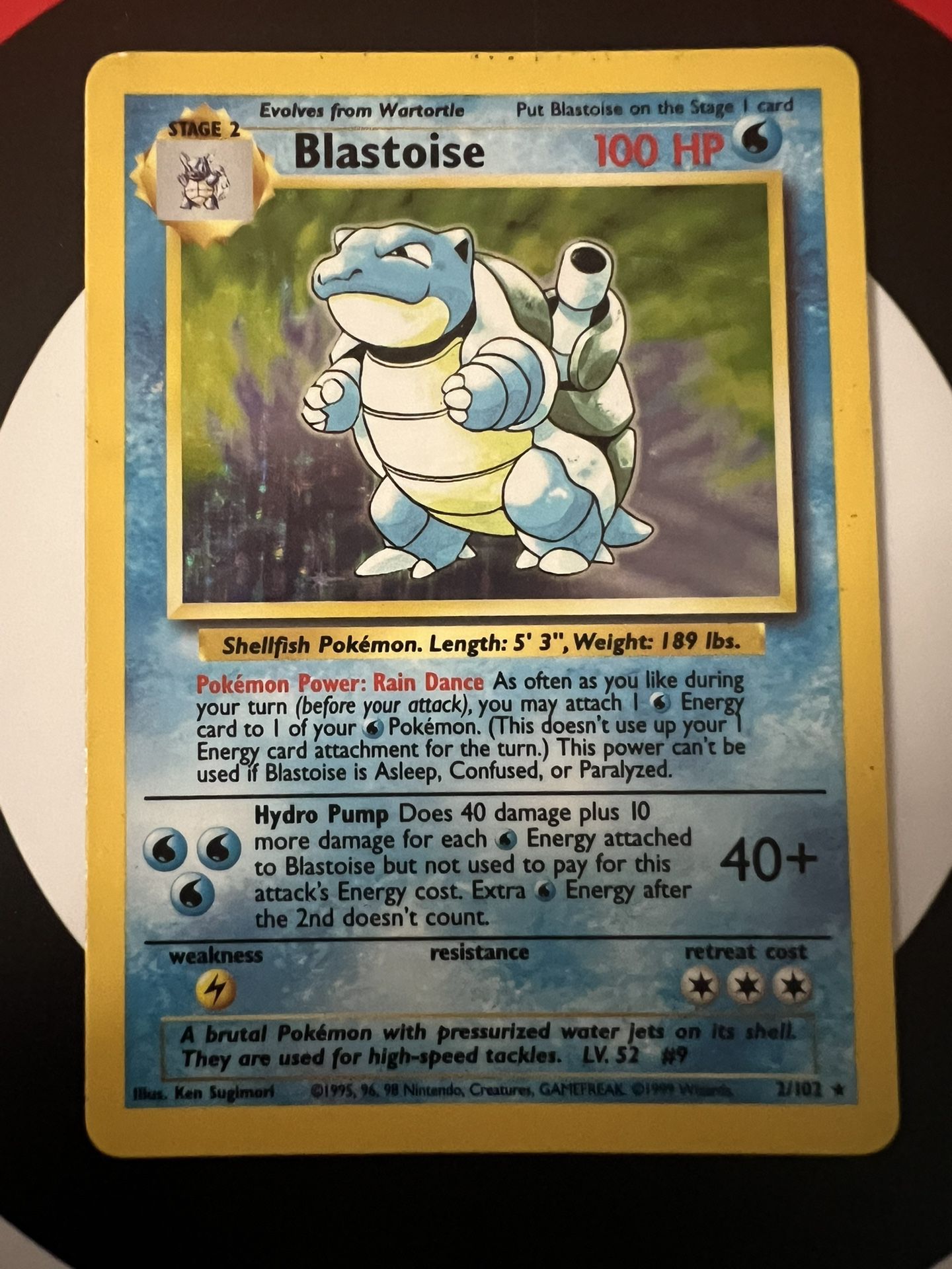 Pokemon Card 1999 Blastoise 2/102