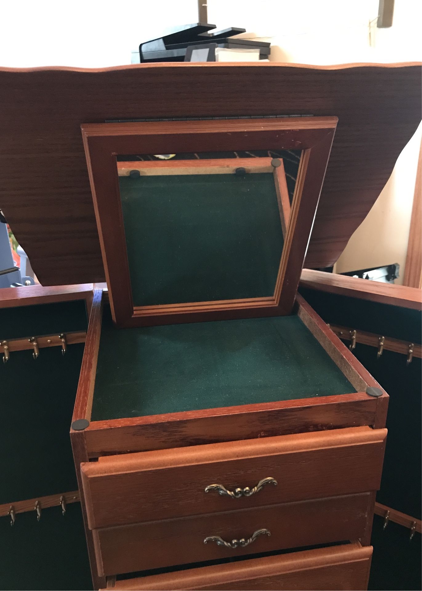 Jewelry Cabinet  16” W x 14” D x 40.5” H 