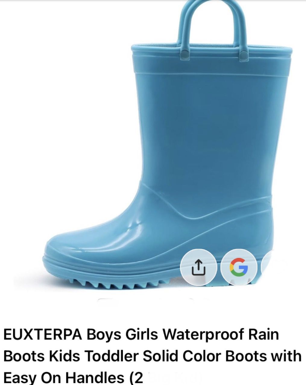 EUXTERPA Boys Girls Waterproof Rain Boots