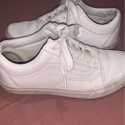 White Leather Vans