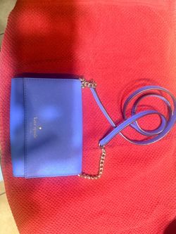 Authentic Kate Spade Saffiano Leather Flap Crossbody Bag - Periwinkle Blue