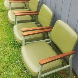 Set of 4 Vintage Mid Century Modern Arm Chairs Signed