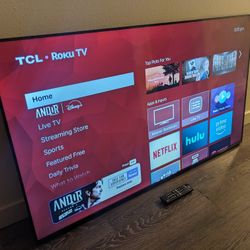 TCL 55" Class 4k 2160p UHD Smart TV - Roku Powered, HDR10, Game Mode 120CMR, Alexa/Google Voice Controls, Wi-Fi (MSRP $380)
