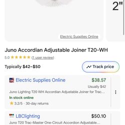 Juno Accordian Adjustable Joiner T20-WH Lot Of 4