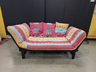 Vibrant Multi-Color Geometric Pattern Daybed Sofa