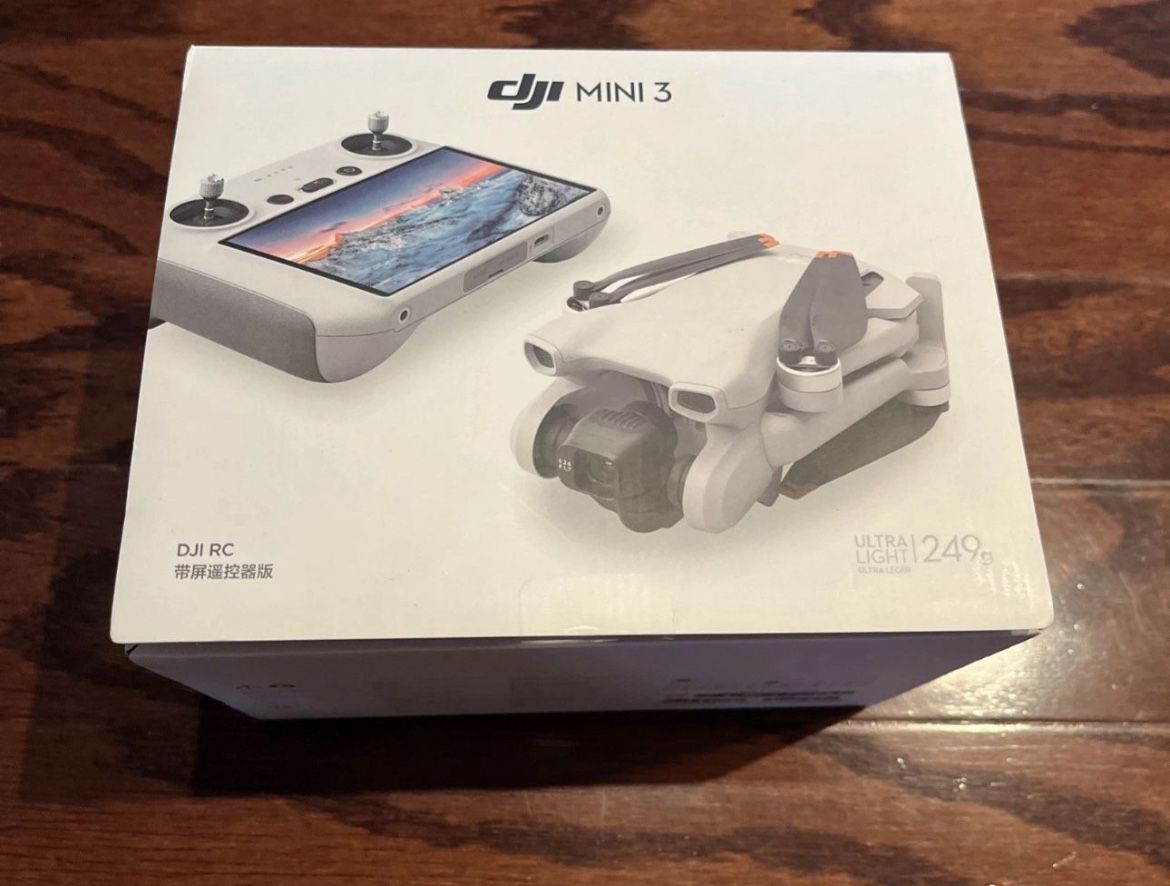 DJI mini 3 drone with built in screen remote controller