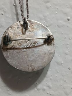 Aztec pin/silver necklace