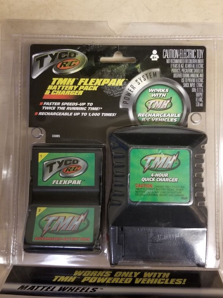 OEM Tyco R/C TMH Flexpak Battery Pack with 4 Hour Quick Charger NEW