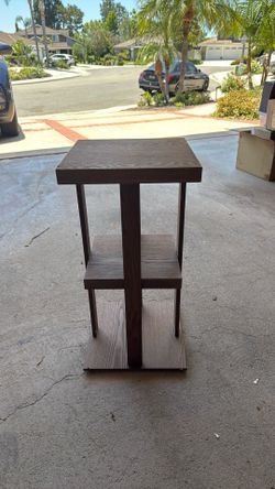 Brown wood side table