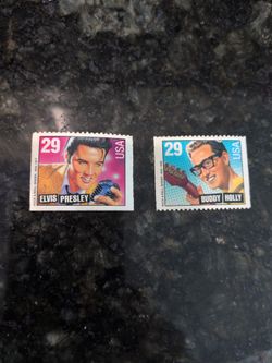 Elvis Presley & Buddy Holly USPS Stamps