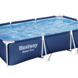 Bestway: Steel Pro 9'10" x 6'7" x 26" Above Ground Pool Set  - 872 Gallons, Outdoor Family Pool, Corrosion & Puncture Resistant, Includes Filter & Pum