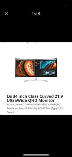 LG 34” Curved Gaming Monitor 