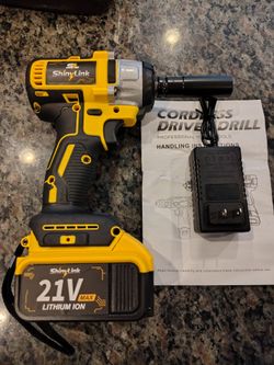 Impact Drill with battery, charger+attachment New