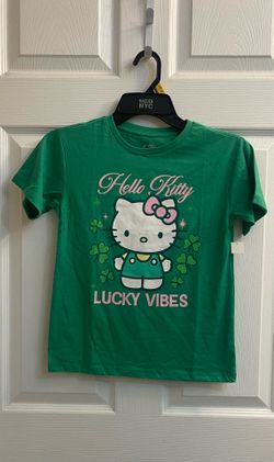 Brand new Girls kelly green Hello Kitty tee size M & L $5.00 each