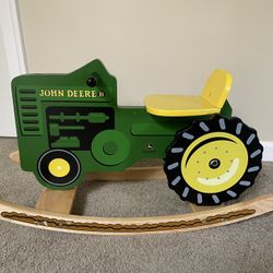 John Deere Wooden Tractor Kids Rocker Ride On