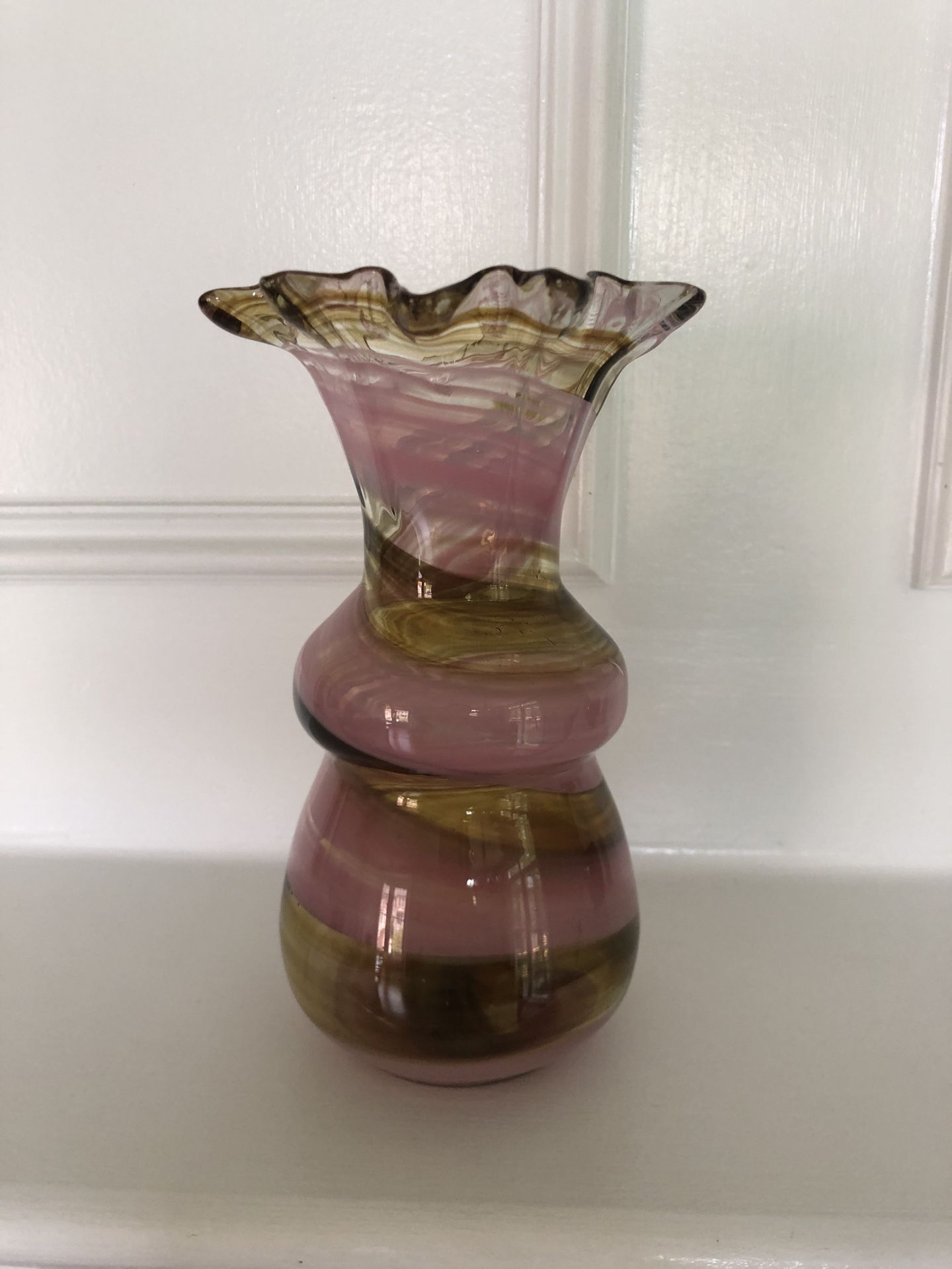 Antique Ruffled Rim Blown Glass