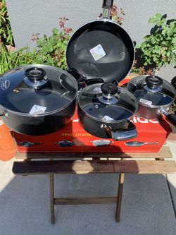 Set de 7ps de teflón con tapadera de vidrio