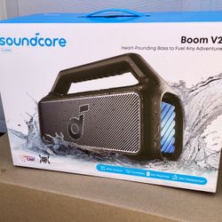 Soundcore Boom v2 (Anker) - 80W Portable Bluetooth Speaker, 24hr Battery, IPX7 Waterproof, Lights