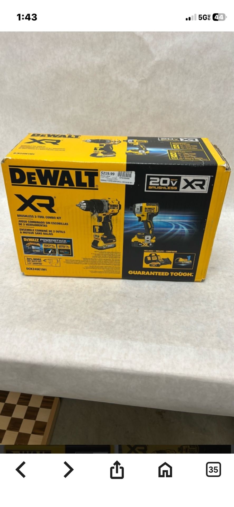 Dewalt 20v XR Drill / DriverCombo Kit