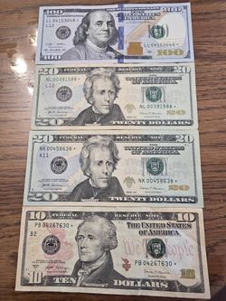 $100,20.and $10. All With Star