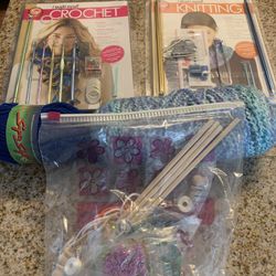 Knitting And Crochet Self Teaching Kits 2 Kits