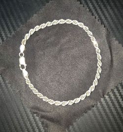 Silver rope bracelet