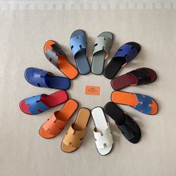 Hermes women's sandals color blue sky and white available size 39