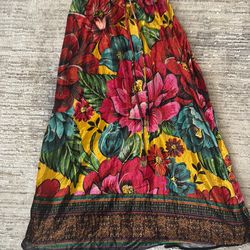 Farm Rio shiny flower velvet skirt