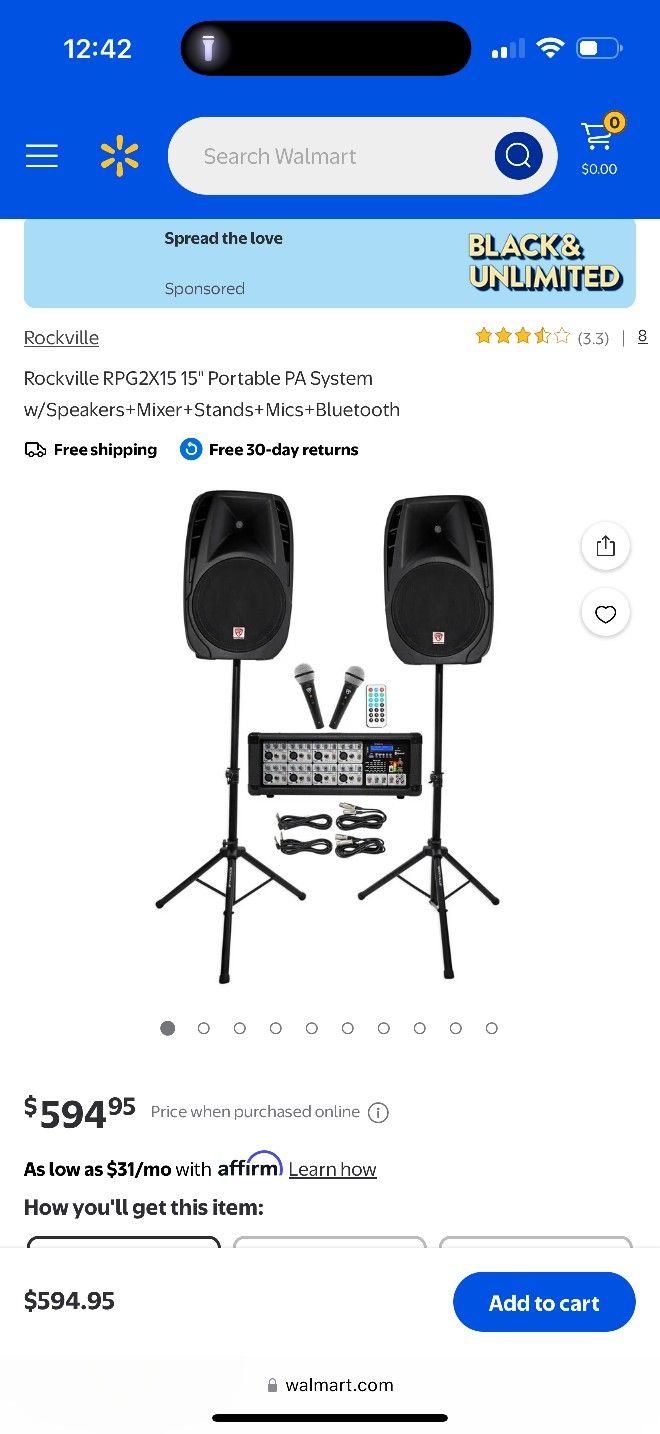 Rockville Speakers N Amp DJ  System 