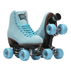 Sure Grip Boardwalk Roller Skates / Sea Breeze Blue w/ Extra Wheels & Protective Gear