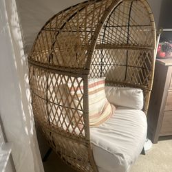 Two egg patio chairs