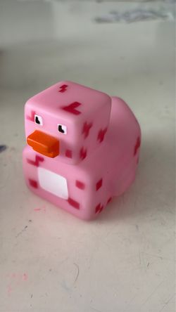 A blocky rubber ducky toy