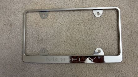 Tesla Model Y Chrome License Plate Frame