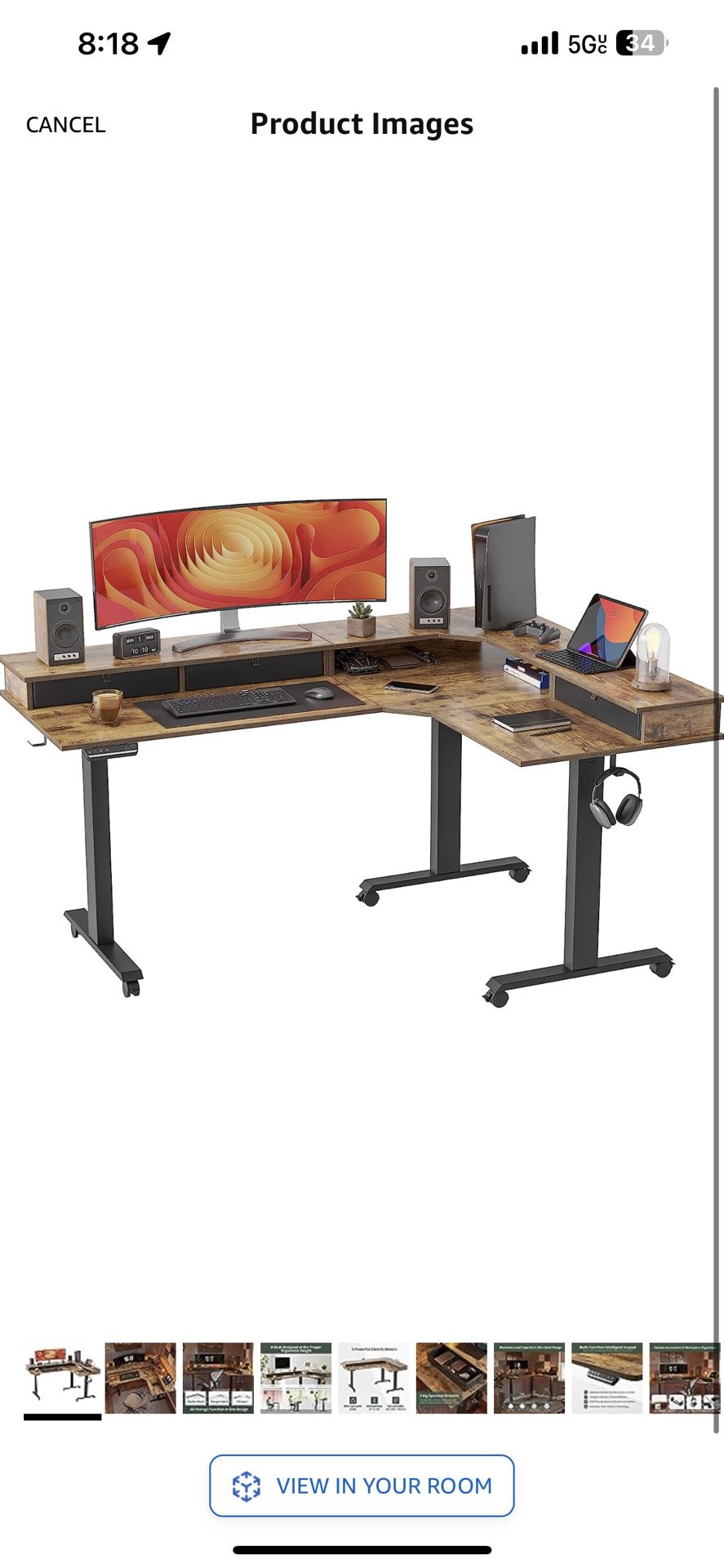 L Shape Desk Electric Standing Desk Adjustable Height