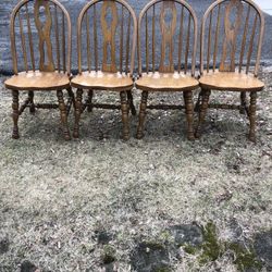 Very Good Condition Four Hardwood Chairs 