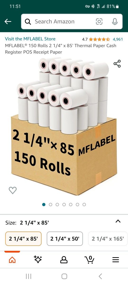 150 Rolls Thermal Reciept Paper