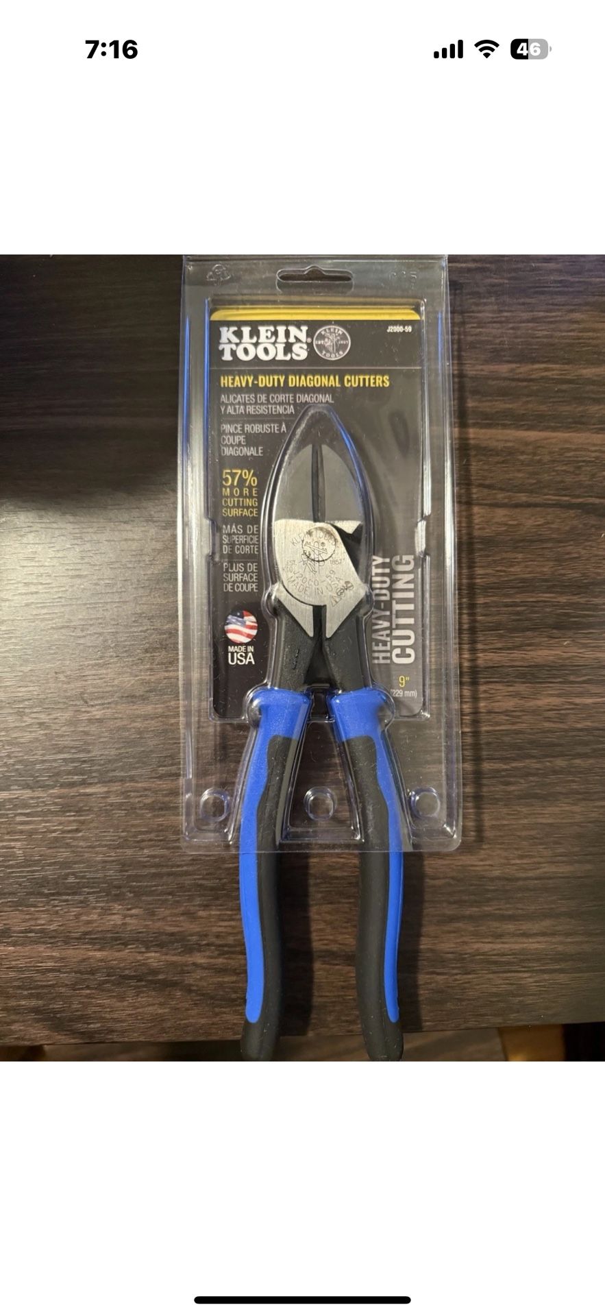 Klein Tools 9" Diagonal Cutting Pliers Heavy-Duty Journeyman (J2000-59)