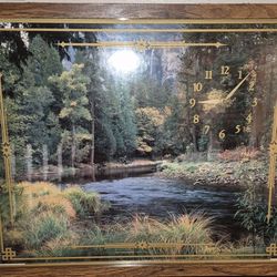 VINTAGE MCM SHADOWBOX WALL CLOCL