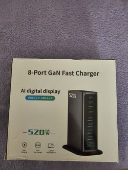 8-port Gan Fast Charger Al Digital Display