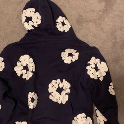 Deninm Tears Navy And White Hoodie Size Large