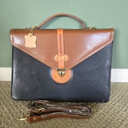 Lancel Brown/ Black Leather Briefcase